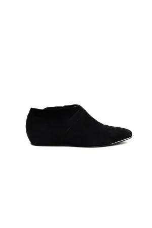 0566_CHLOÉ 39 BLACK SUEDE LEATHER SLIP-ON BOOTS