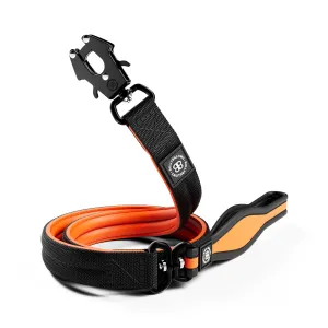 1.2m Mini Combat Lead | Secure Clasp - Black x Orange