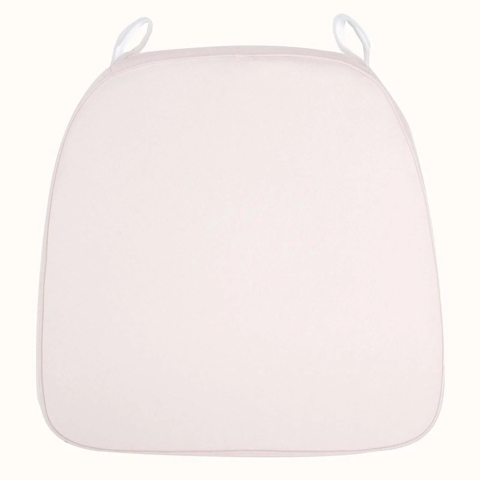 1.5" Thick Blush Chiavari Chair Pad, Memory Foam Seat Cushion With Ties and Removable Cover