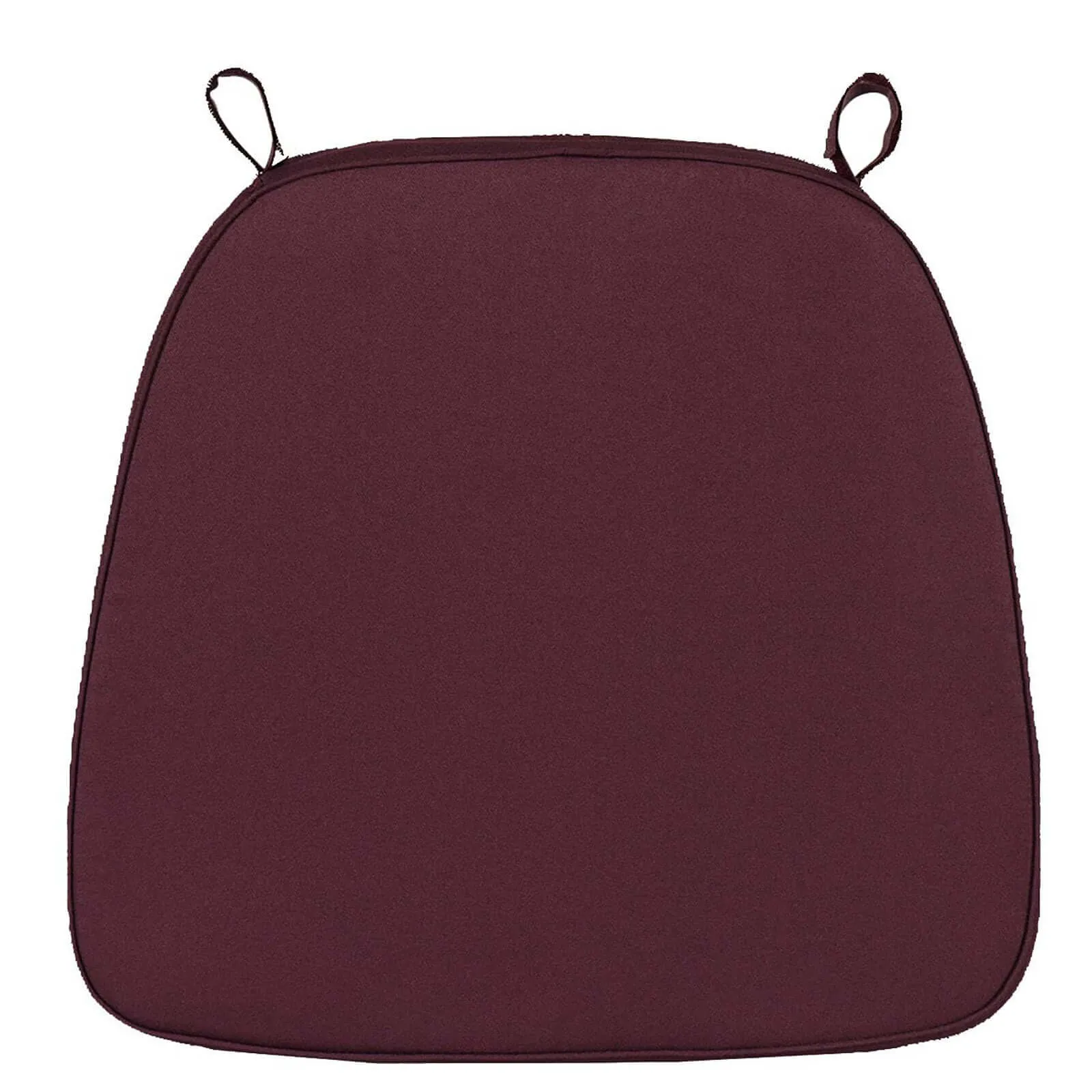 1.5" Thick Burgundy Chiavari Chair Pad, Memory Foam Seat Cushion With Ties and Removable Cover