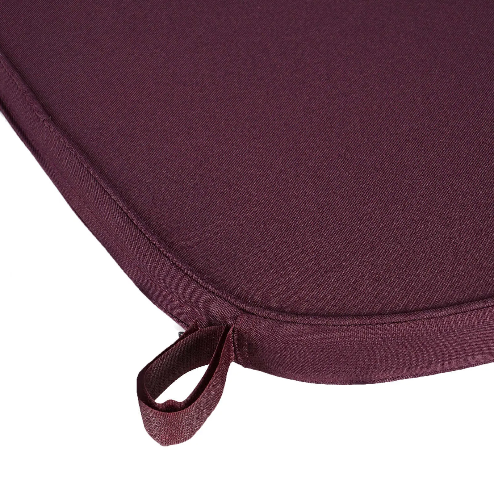 1.5" Thick Burgundy Chiavari Chair Pad, Memory Foam Seat Cushion With Ties and Removable Cover