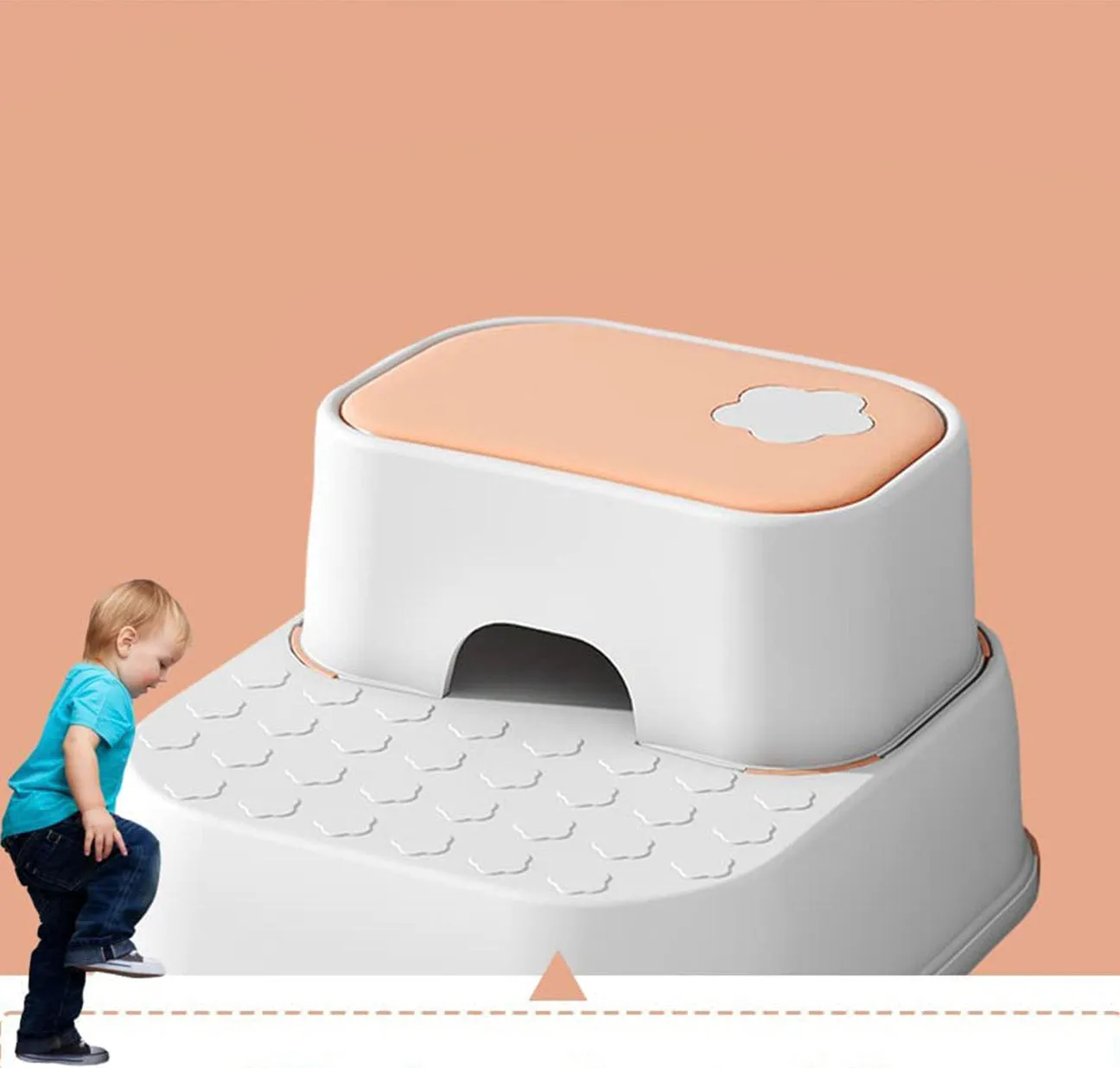 2-in-1 Practical Non-Slip Step Stool for Kids-White