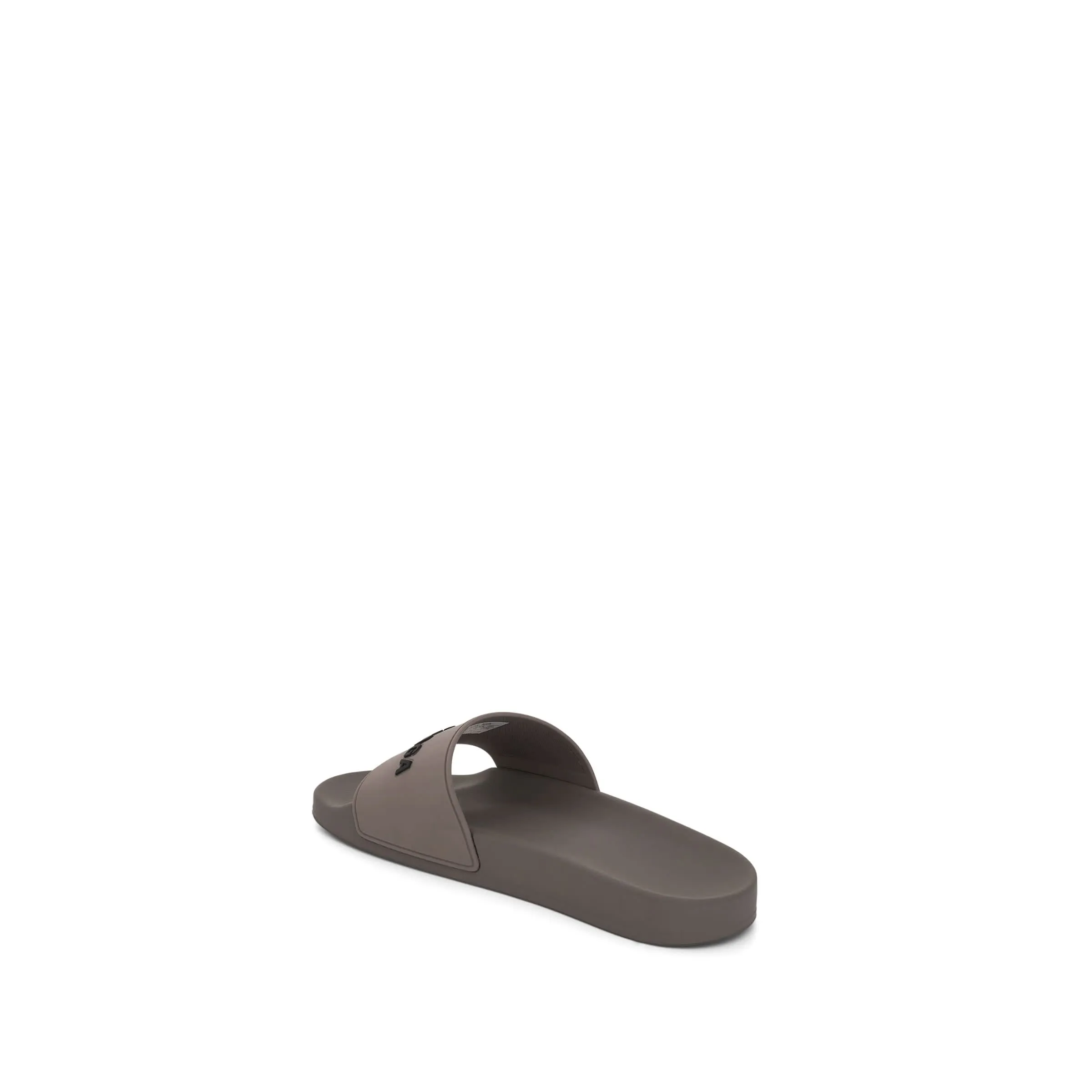 3D Logo Rubber Pool Slide Sandal in Grey/Black