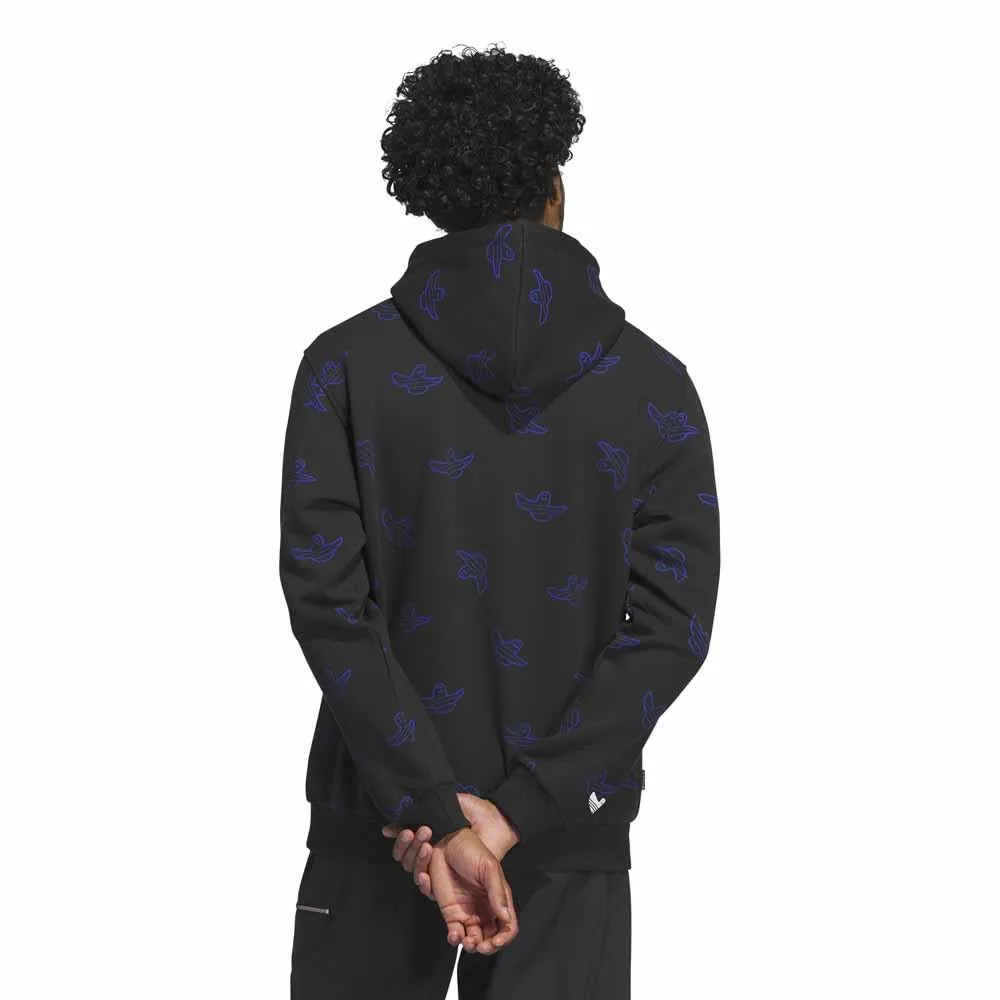 Adidas Skateboarding Shmoo Foil All Over Print Hooded Sweatshirt Black Royal