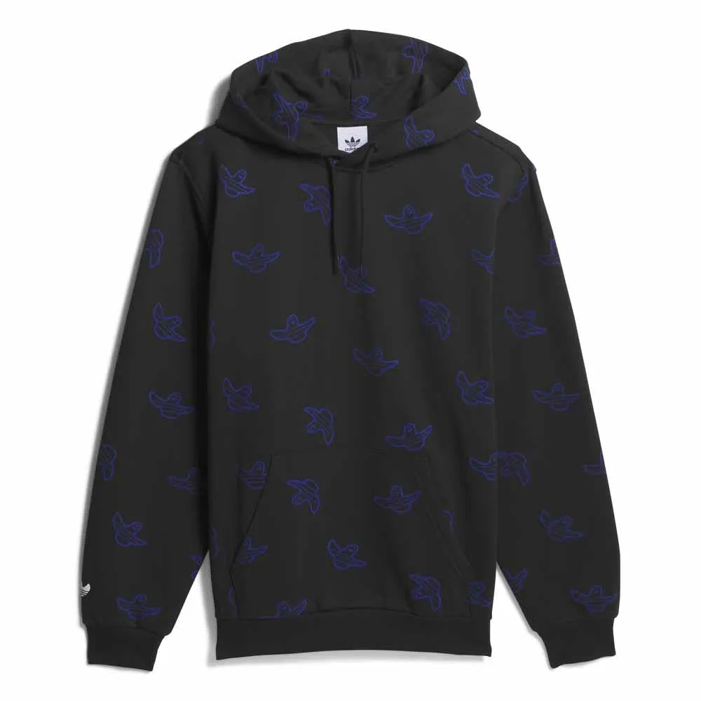 Adidas Skateboarding Shmoo Foil All Over Print Hooded Sweatshirt Black Royal