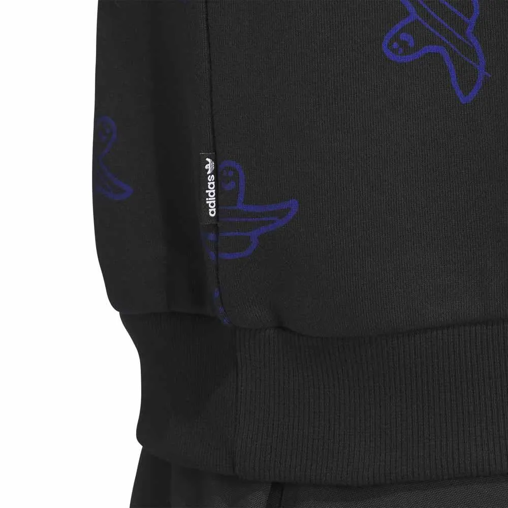 Adidas Skateboarding Shmoo Foil All Over Print Hooded Sweatshirt Black Royal