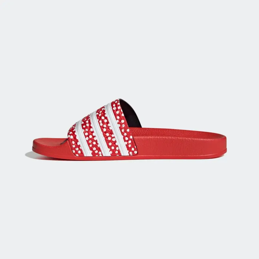 Adidas Women's Adilette Slides - Cloud White / Vivid Red