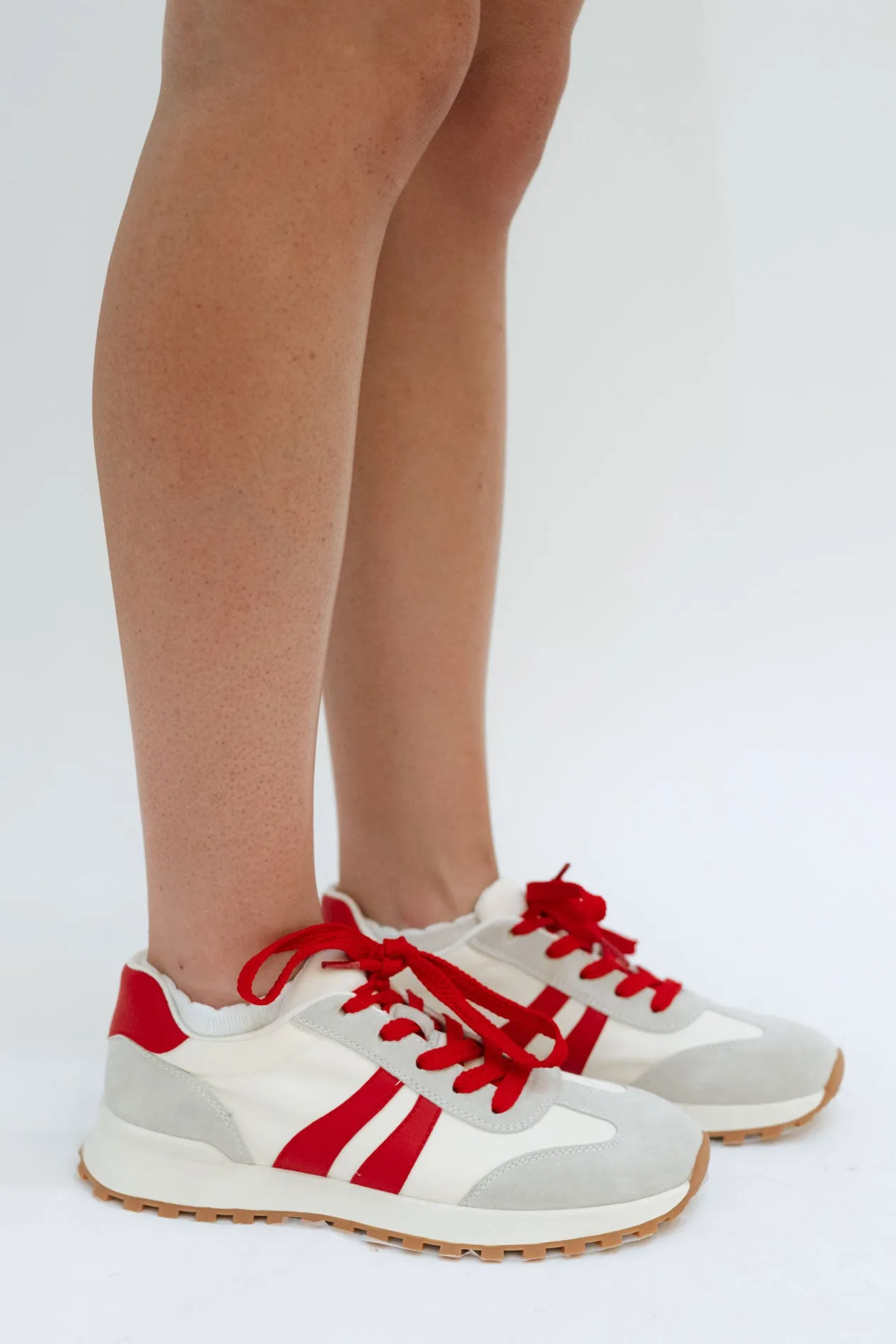 Adie Beige Red Sneakers