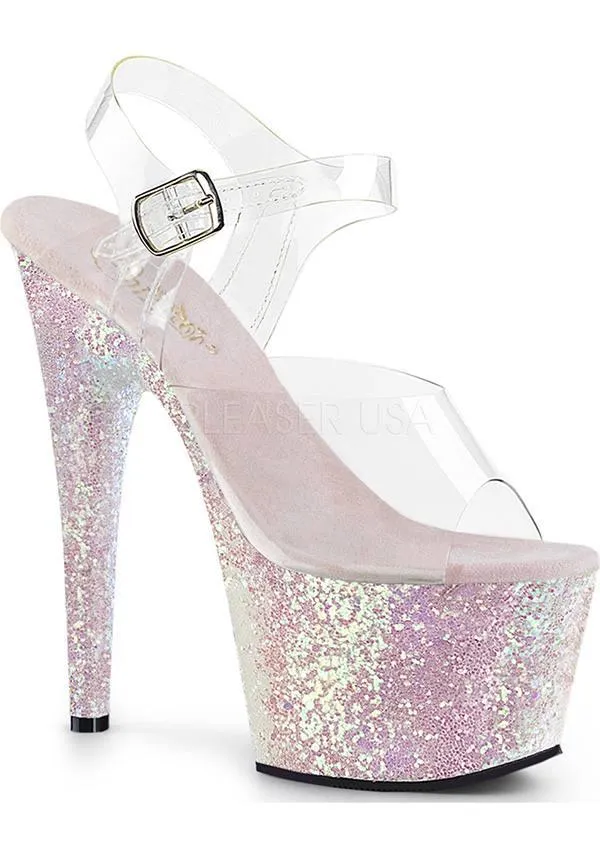 ADORE-708LG [Opal Multi Glitter] | PLATFORM HEELS [PREORDER]