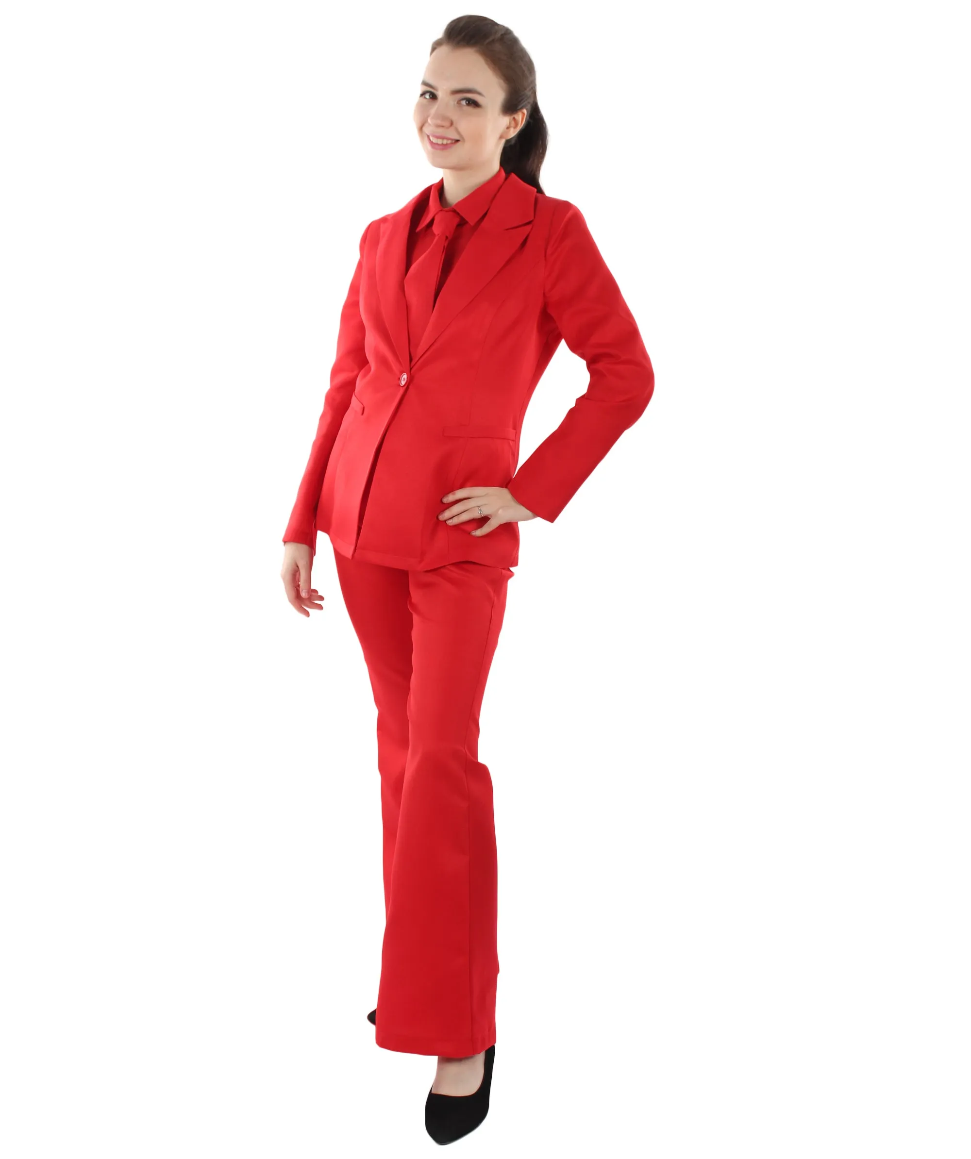 Adult Women's Deluxe Party Devil Suit Costume | Red Cosplay Costume