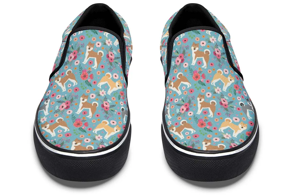 Akita Flower Slip-On Shoes