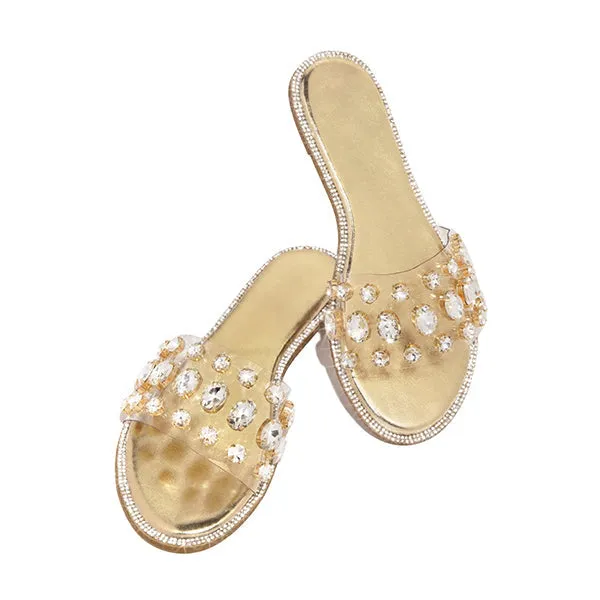 Amozae- Gem Slip-On Clear Strap Slippers