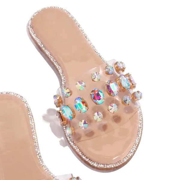 Amozae- Gem Slip-On Clear Strap Slippers