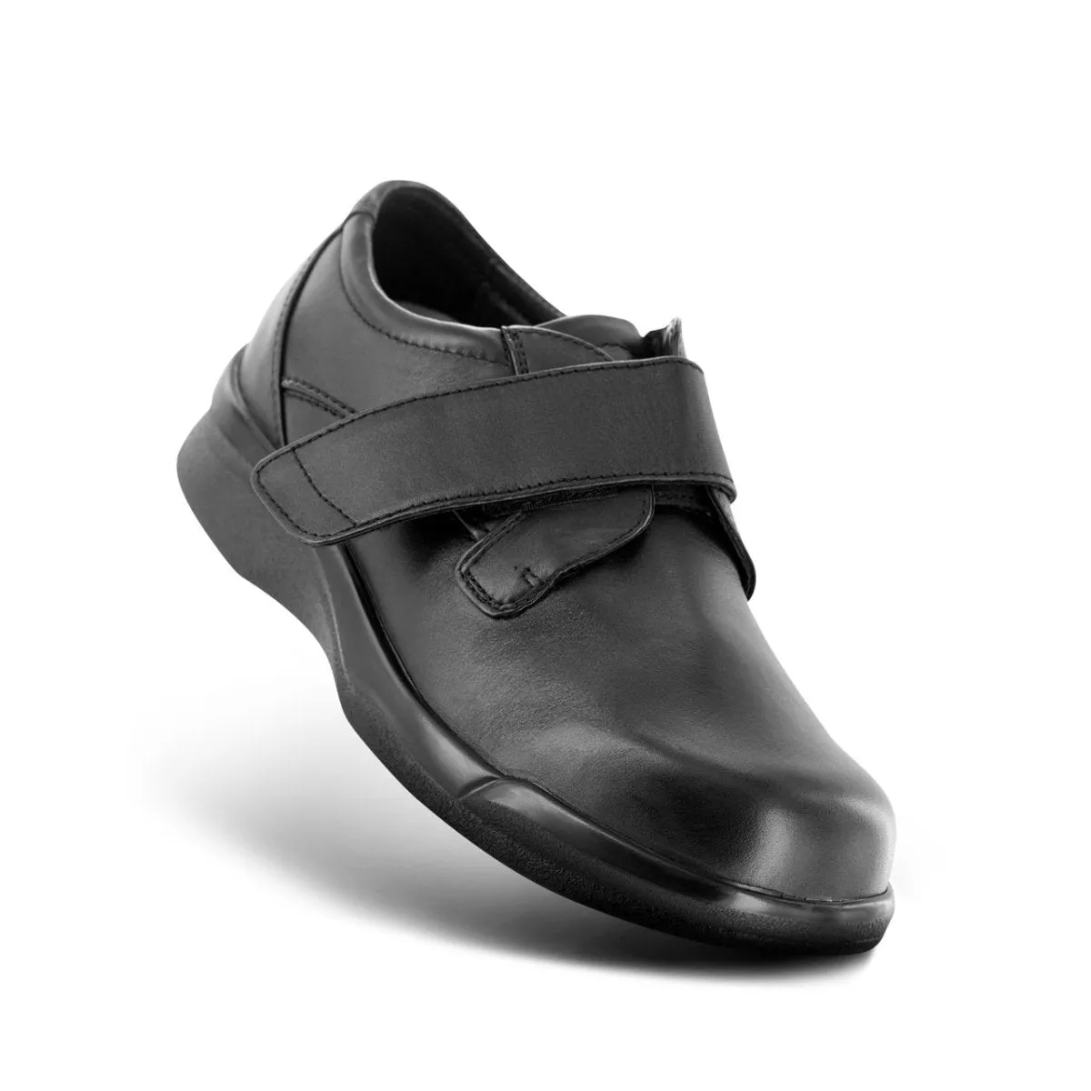 Apex B3000m Ambulator Biomechanical Men's Single Strap Casual Shoe In Black Velcro