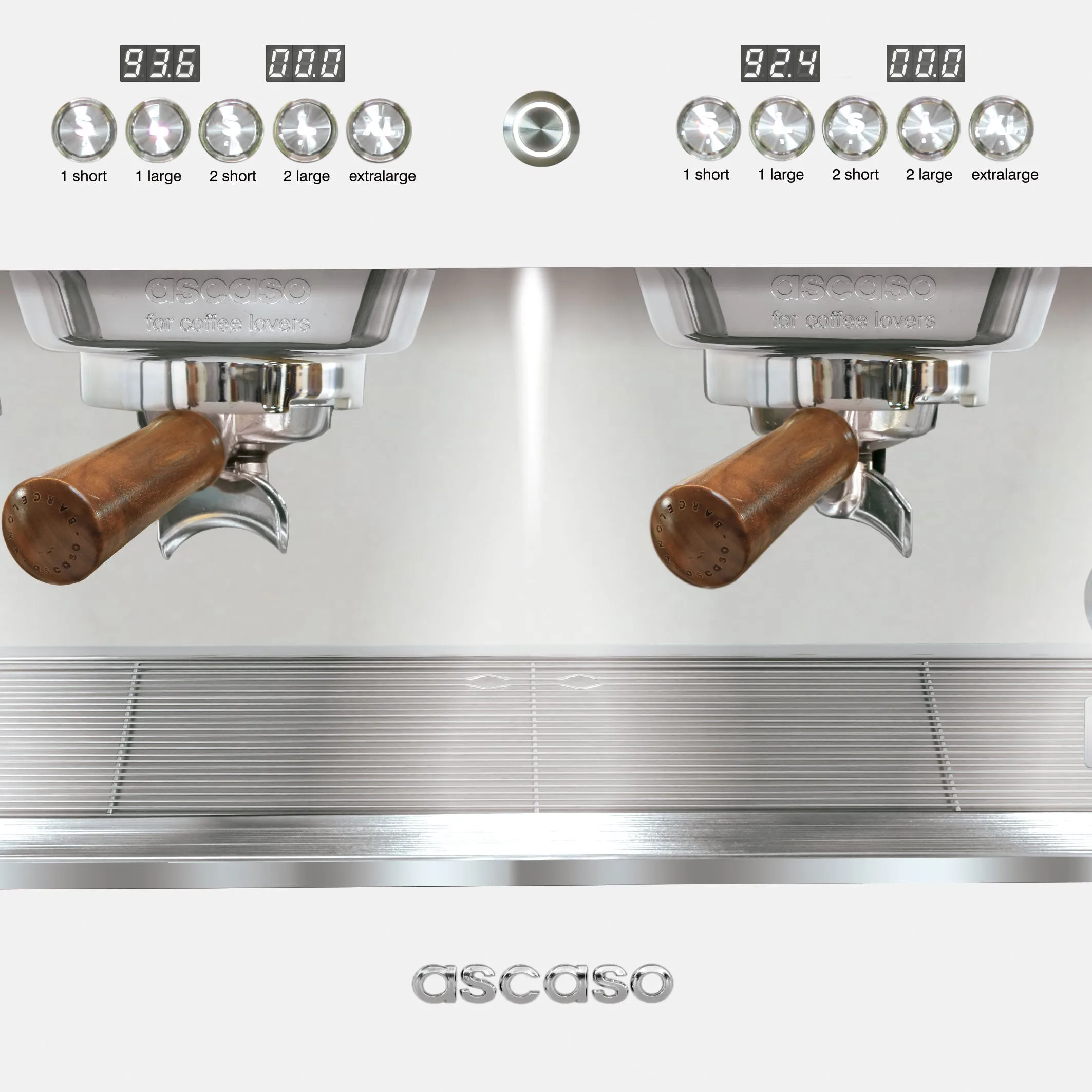 Ascaso Barista T Plus, Automatic 3 Group Espresso Machine, with Thermodynamic Technology (White)