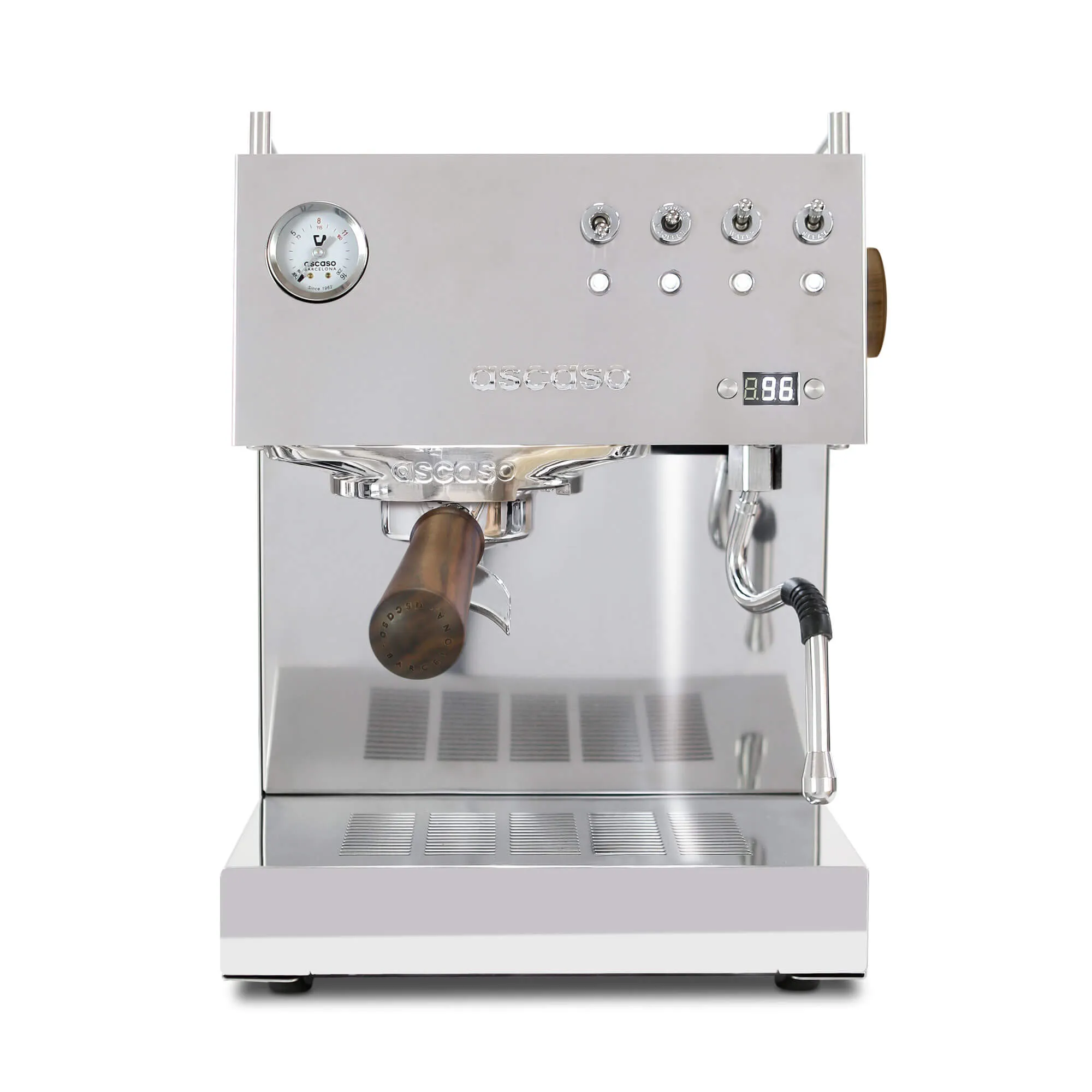 Ascaso Steel UNO Programmable Espresso Machine w/PID Controller, Single Thermoblock, 120V (Inox)