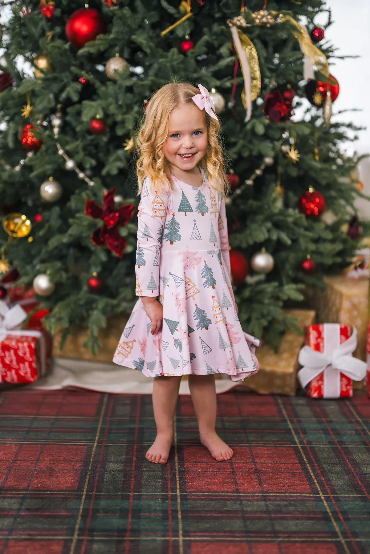 Bamboo Pastel Pink Christmas Tree Dress