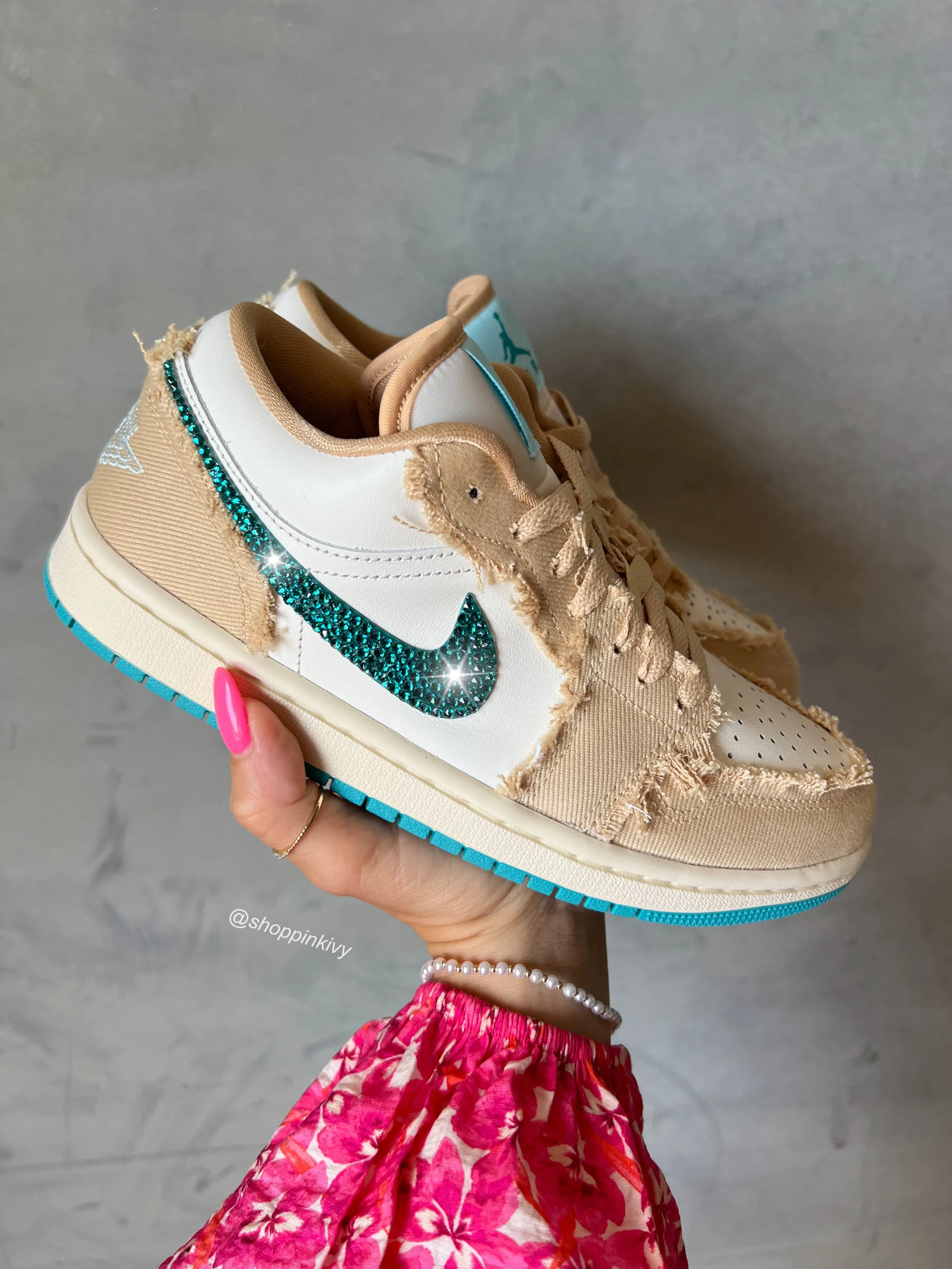 Beach Wave Swarovski Women’s Air Jordan 1 Low Shoes