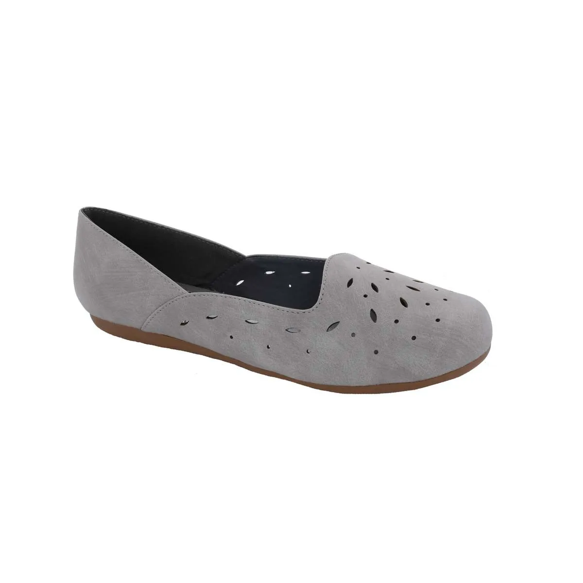 Bellini Marshmellow Women Flat Slip-on In Grey Faux Nubuck