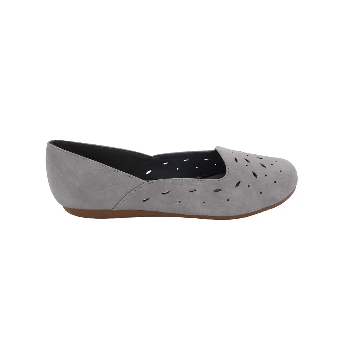 Bellini Marshmellow Women Flat Slip-on In Grey Faux Nubuck