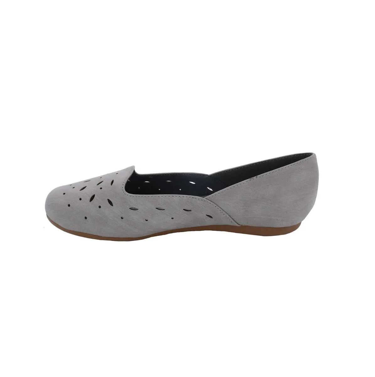 Bellini Marshmellow Women Flat Slip-on In Grey Faux Nubuck