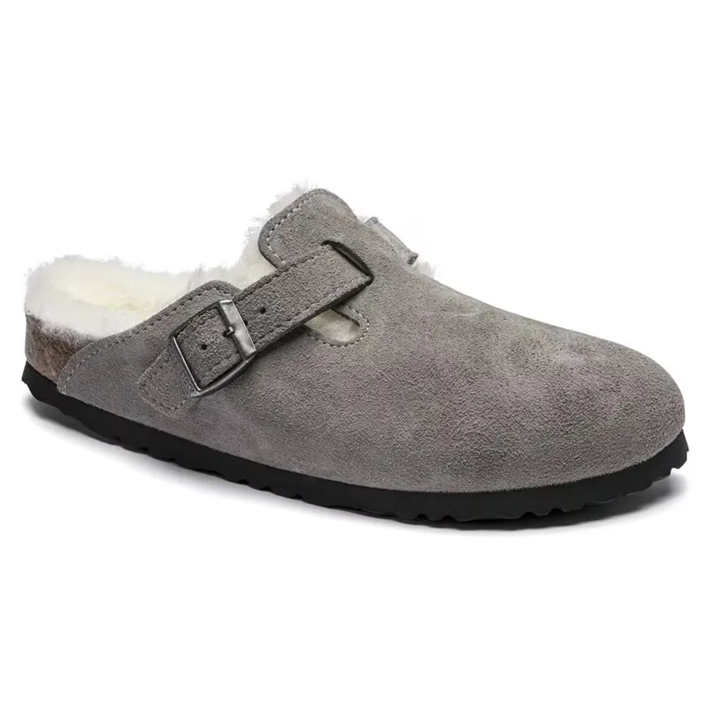 Birkenstock Boston Shearling Slip On Clog- Suede Leather