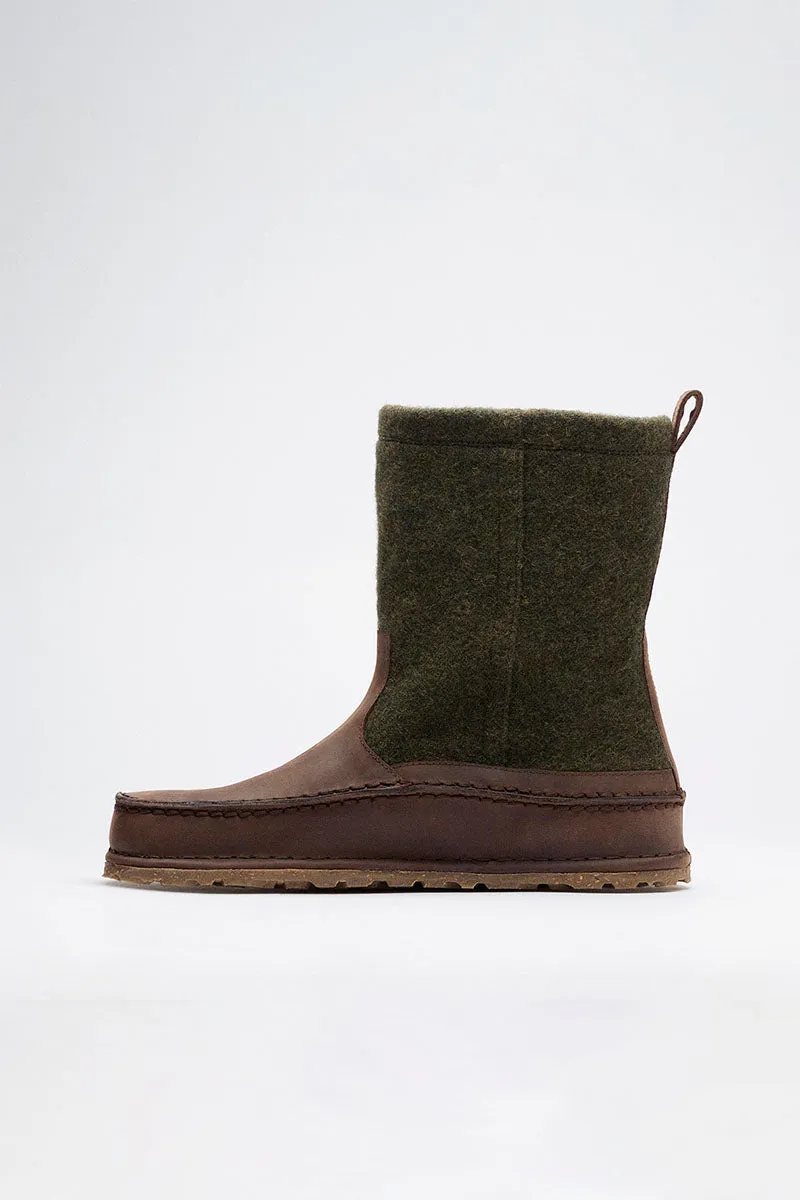 Birkenstock x Filson | Lahti Wool/Oiled Leather | Roast/Forest Green