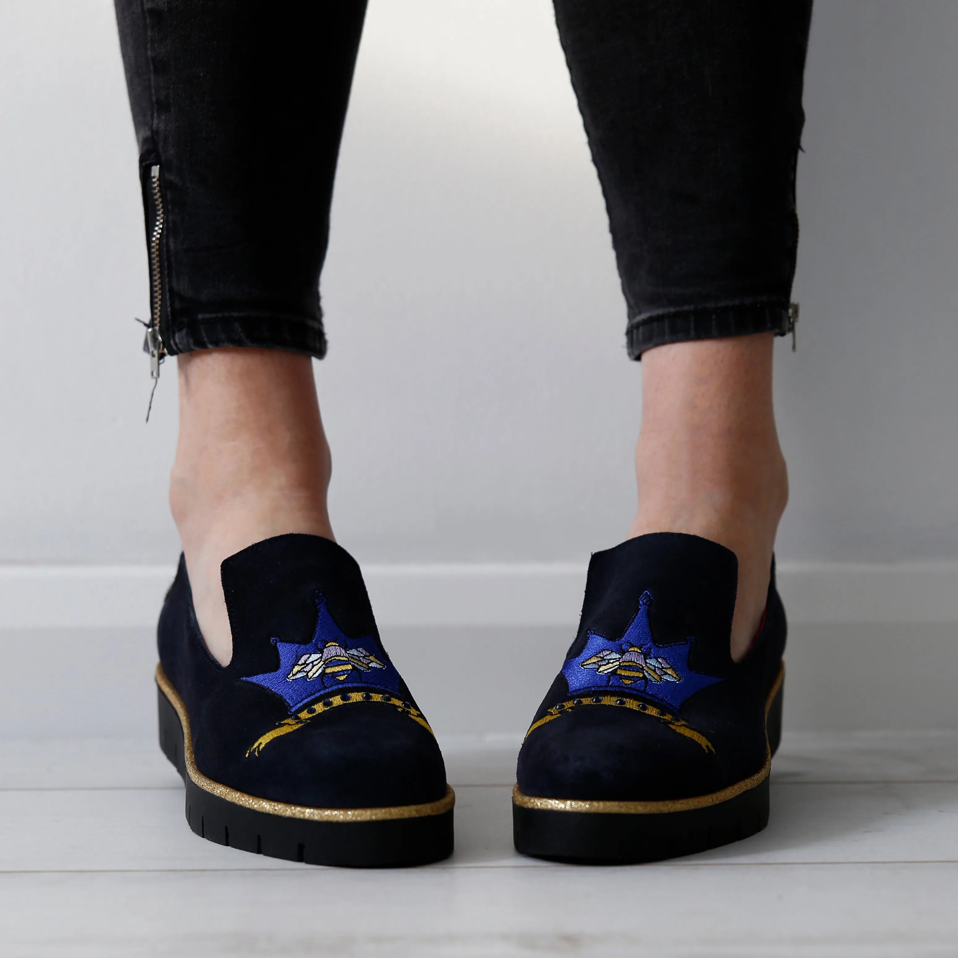 Boom - Navy slip on -Bee Crown shoe