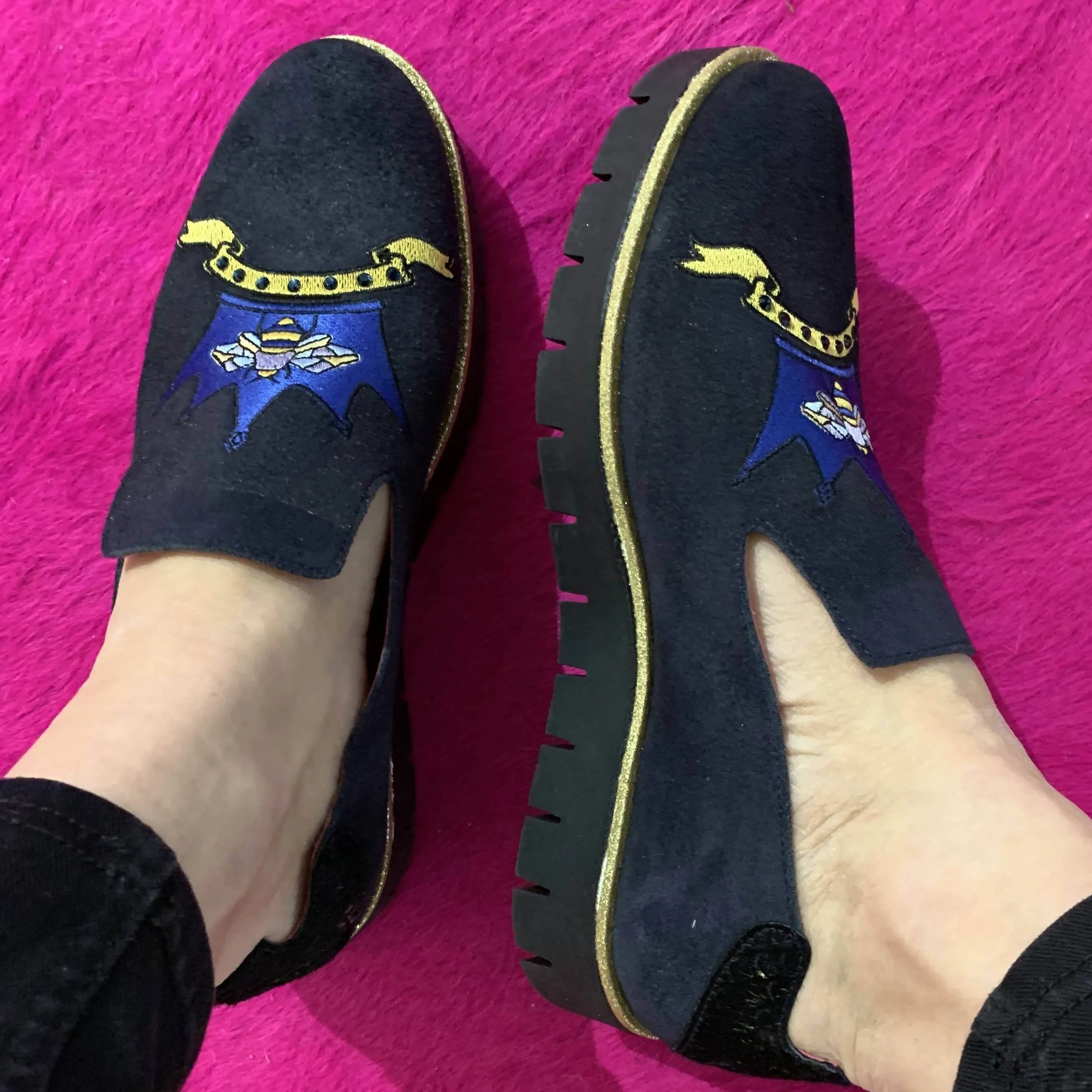 Boom - Navy slip on -Bee Crown shoe