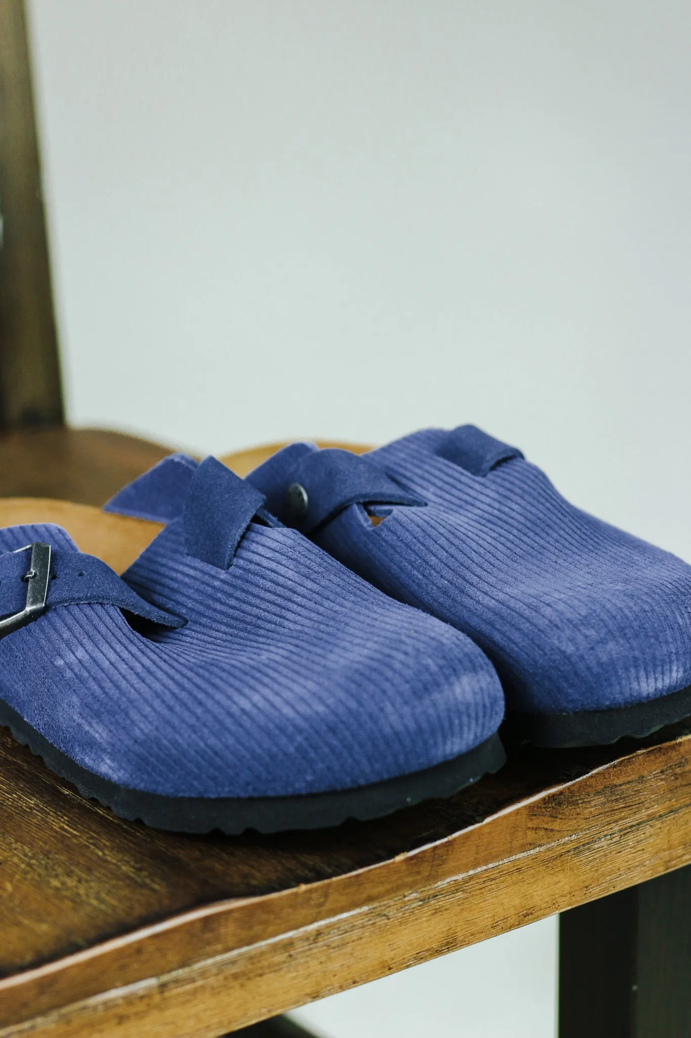 Boston Suede Embossed Slip on Shoe by Birkenstock- Indigo Blue