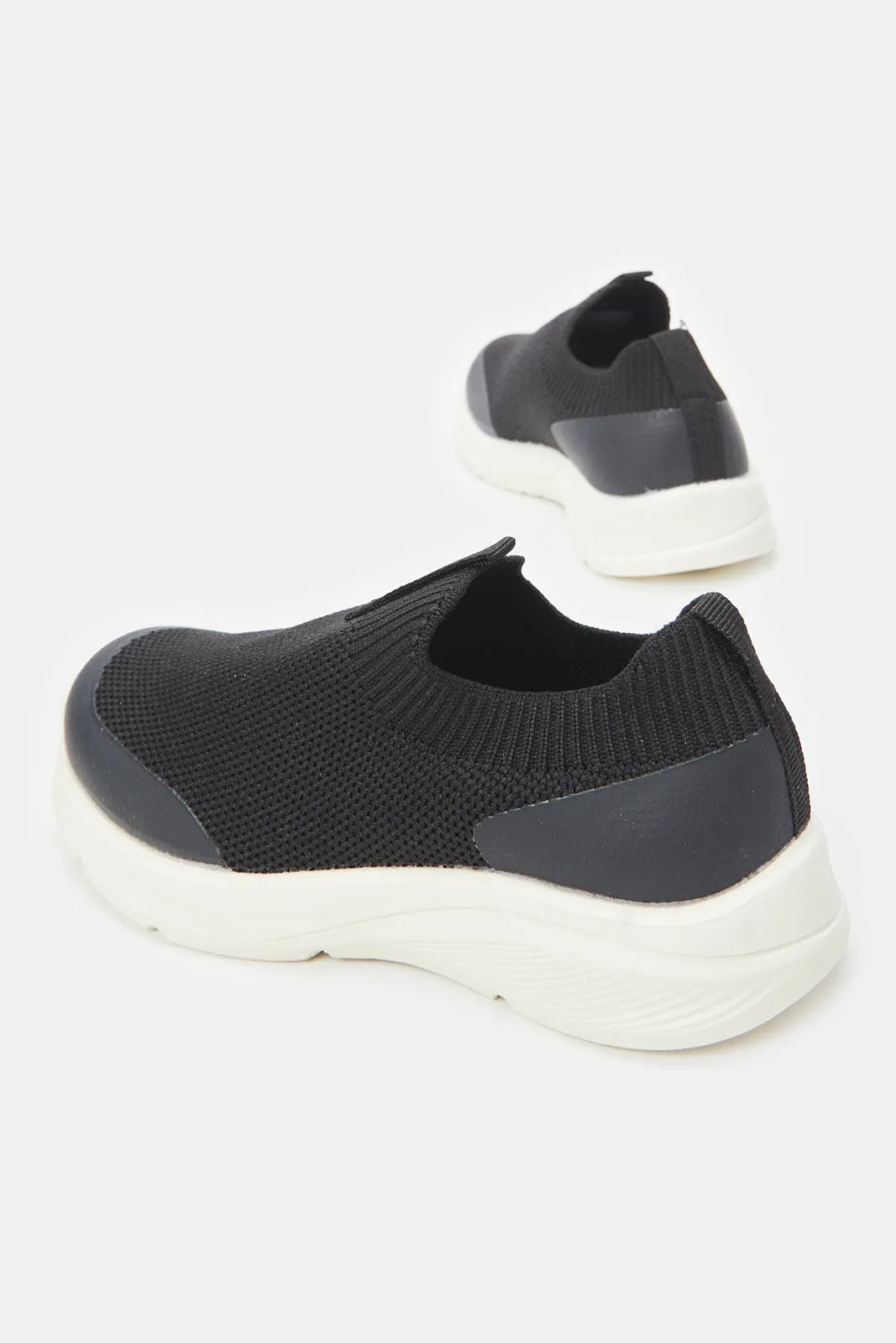 Boys Black Slip On Trekker