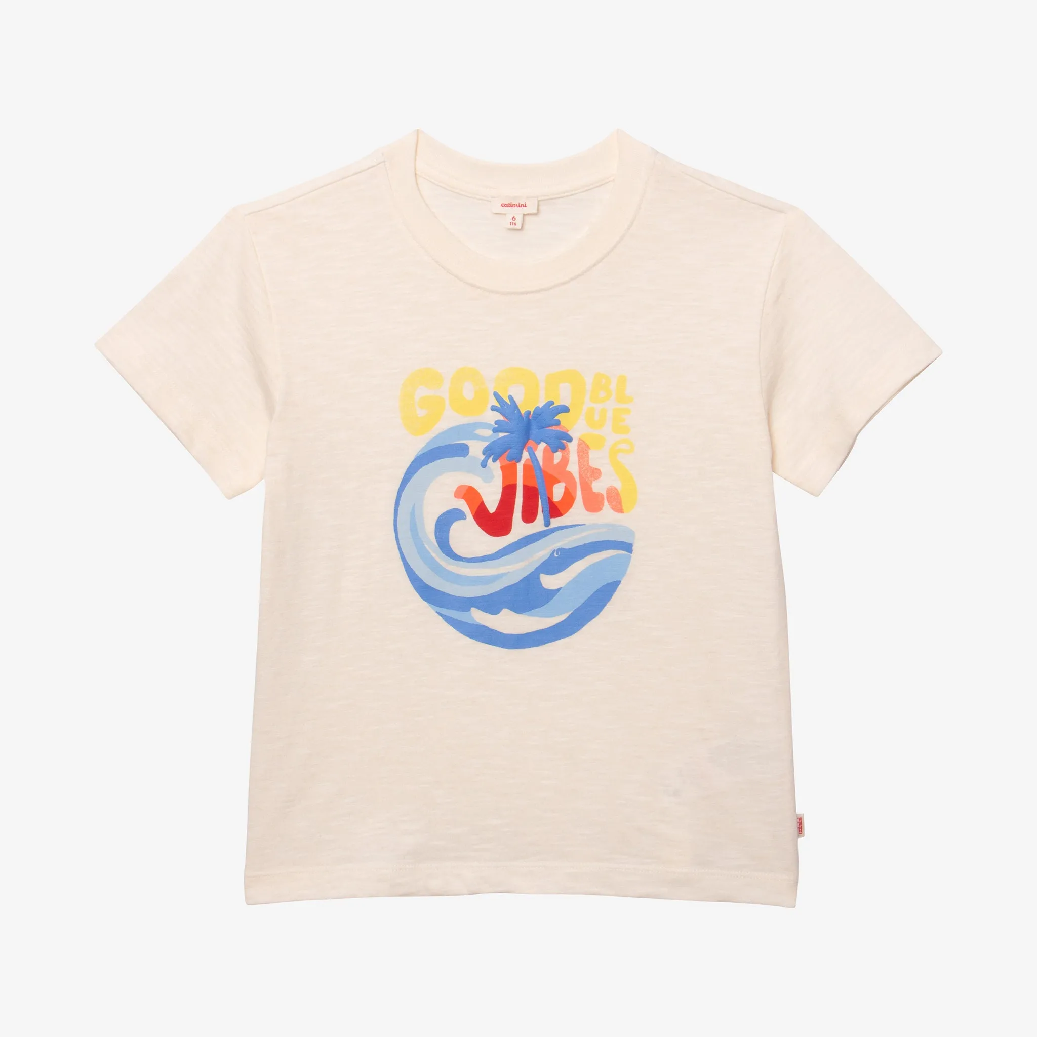 Boys' cream-colored message T-shirt