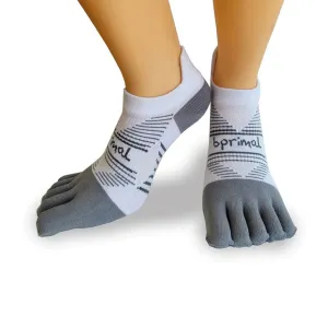 Bprimal Performance Five-Toe Socks - Regular Weight - No-Show - White