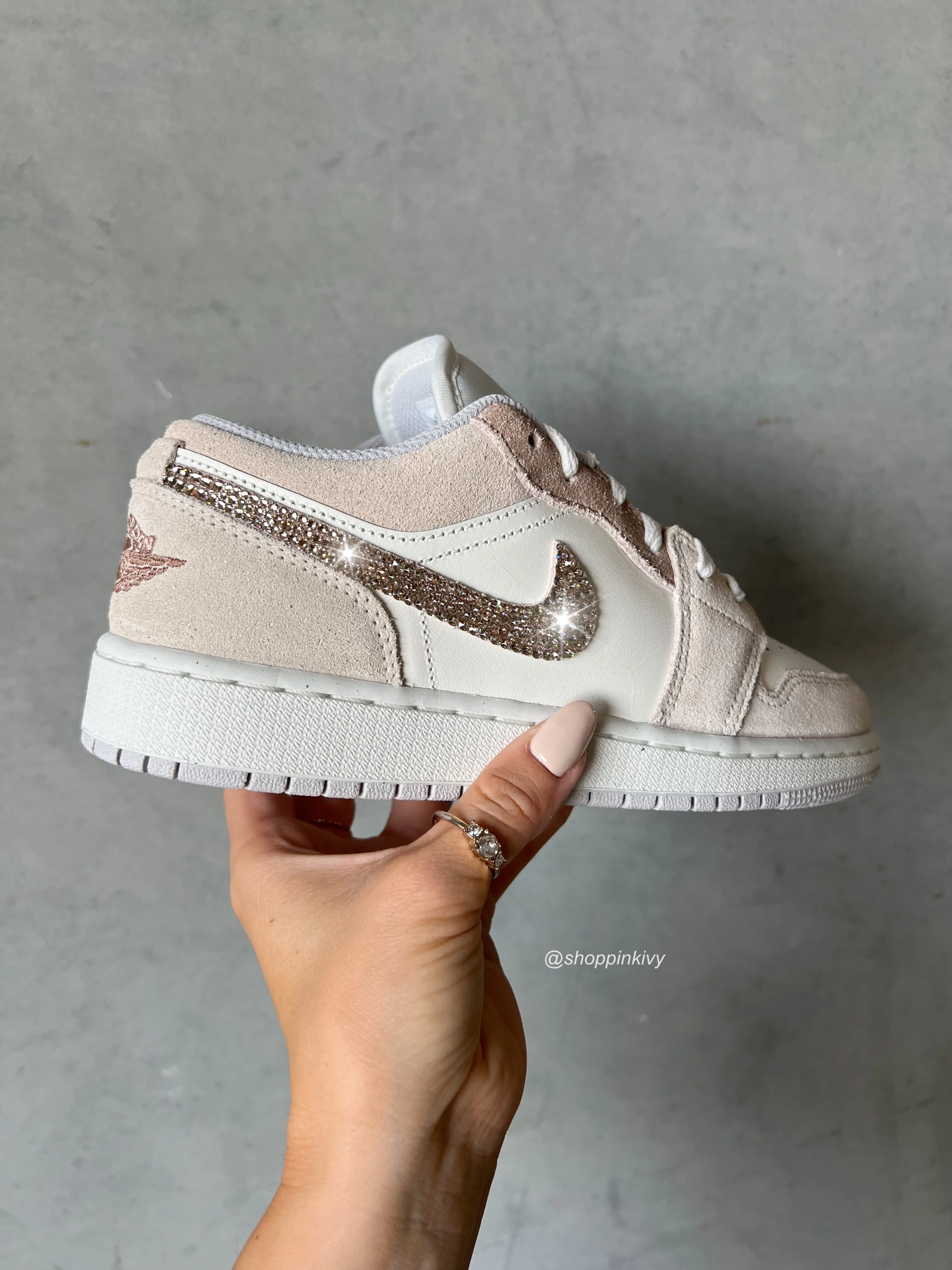 Brand New Fall Neutral Swarovski Women’s Air Jordan 1 Low Shoes