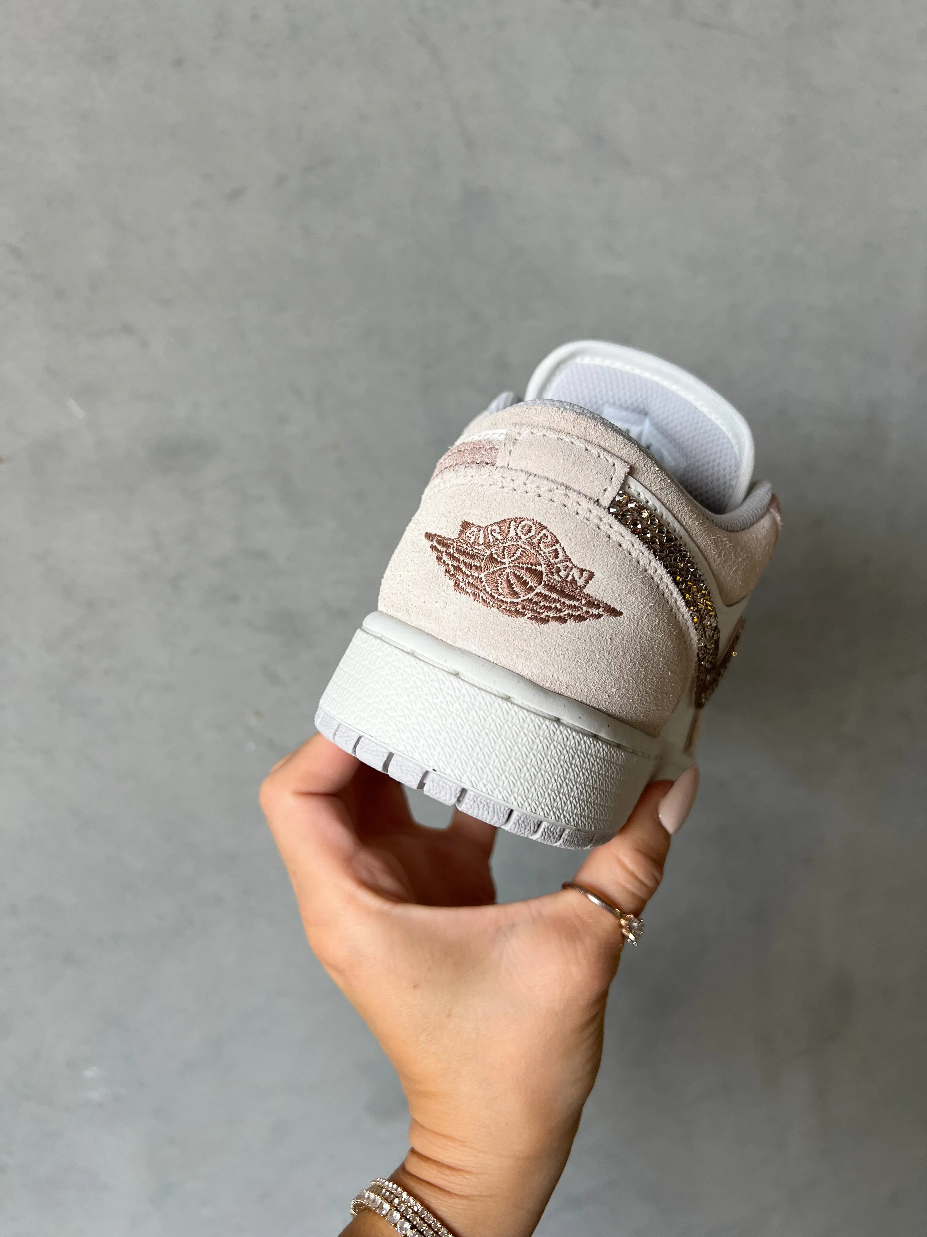 Brand New Fall Neutral Swarovski Women’s Air Jordan 1 Low Shoes