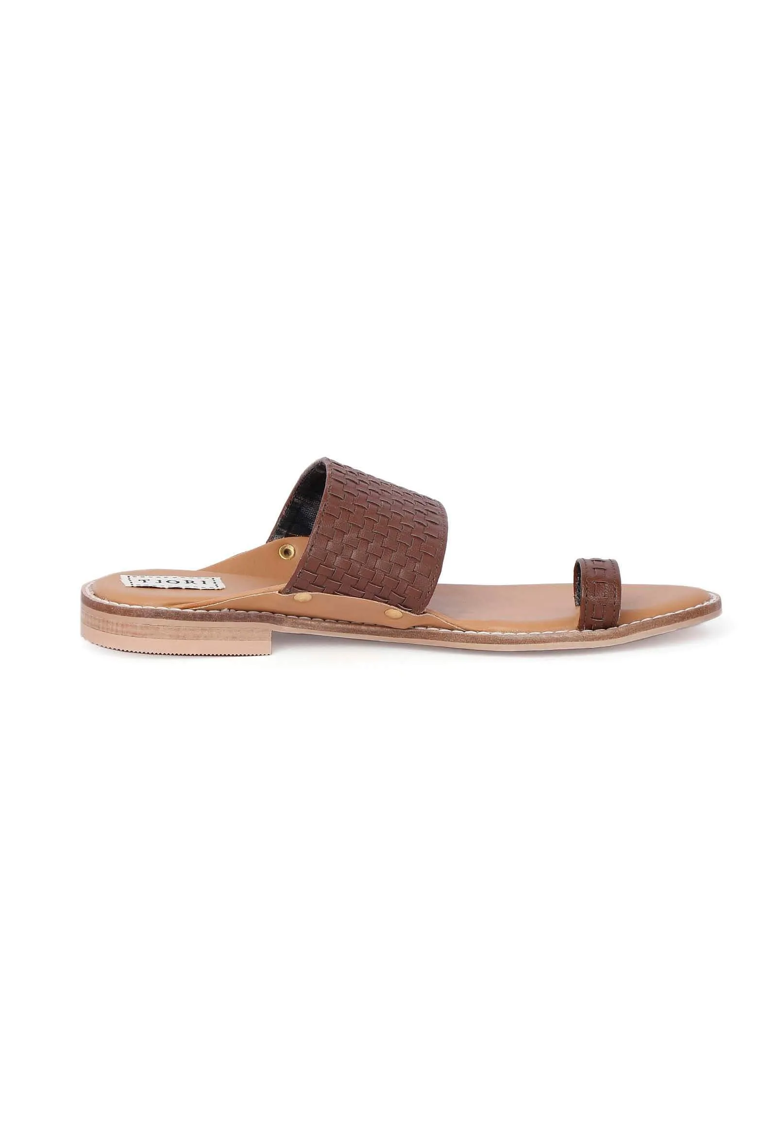 Brown Handwoven Cruelty-Freeleather Kolhapuri Chappal