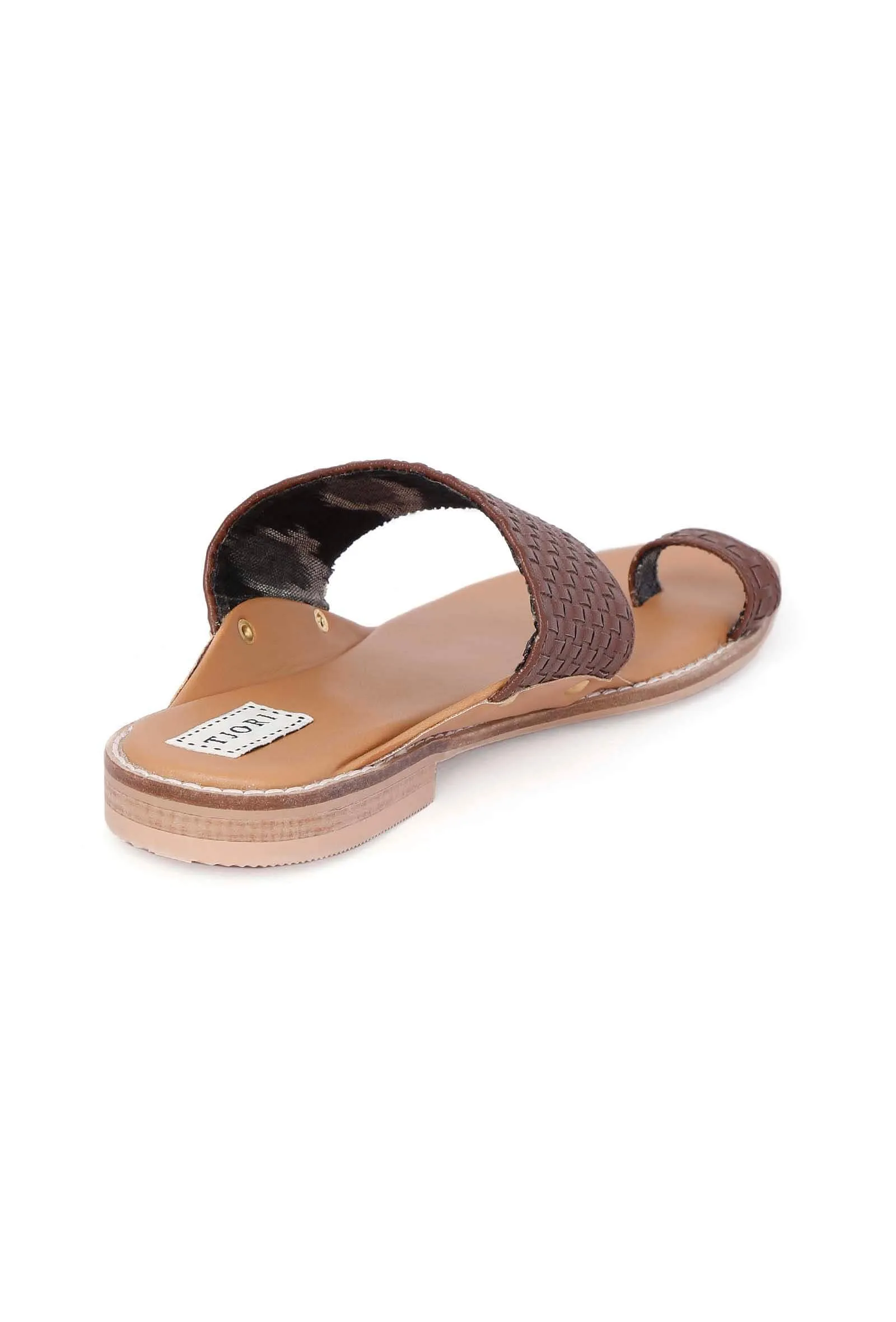 Brown Handwoven Cruelty-Freeleather Kolhapuri Chappal