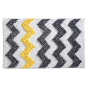 Chevron Rug 34 x 21 Gray/Yellow