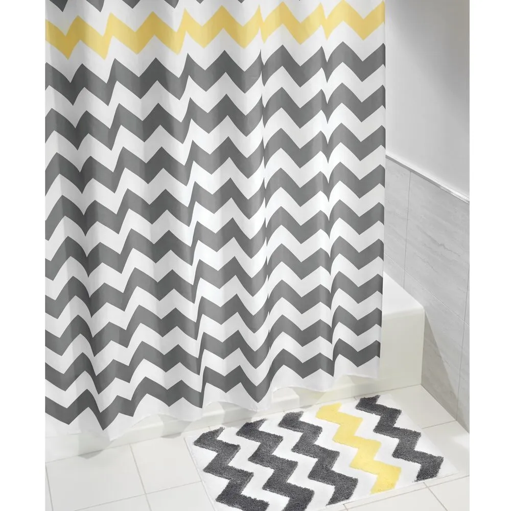 Chevron Rug 34 x 21 Gray/Yellow