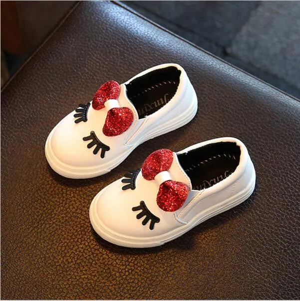 Children Shoes Girls Sneakers New Spring Autumn Cute Bow Fashion Princess Girls Shoes Kids Soft Casual Single Shoes Size 21-30