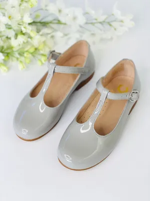 Chloe & Jule Mary Jane T-Bar Chloe Dove Grey Patent