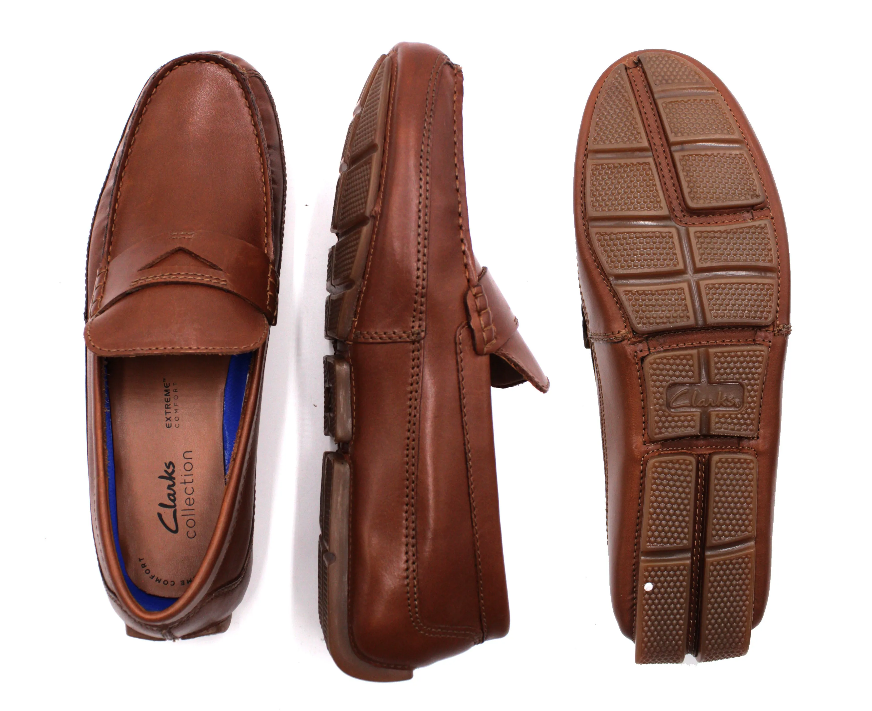 CLARKS,MOC TOE-SLIP ON-SHOES-MARKMANWAY881-DRK TAN