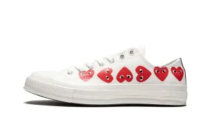 COMME DES GARÇONS PLAY CONVERSE CHUCK TAYLOR LOW MULTI HEART LOGO WHITE