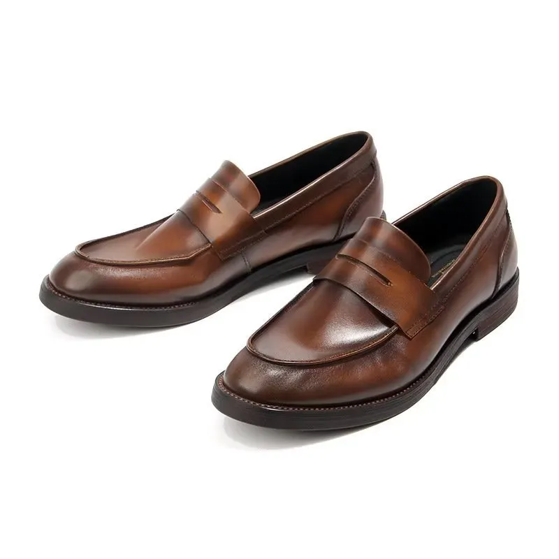 CrocLuxe Genuine Leather Crocodile Pattern Slip-On Loafers