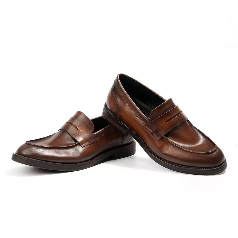 CrocLuxe Genuine Leather Crocodile Pattern Slip-On Loafers