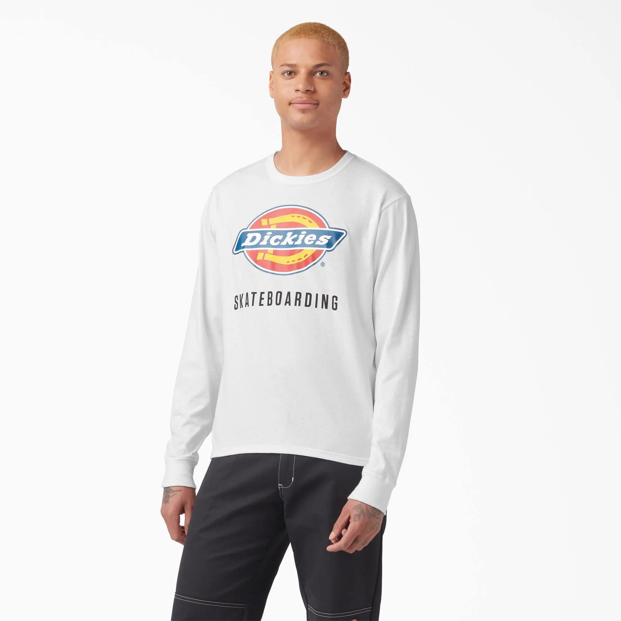 Dickies Skateboarding Logo Graphic Long Sleeve T-Shirt - White