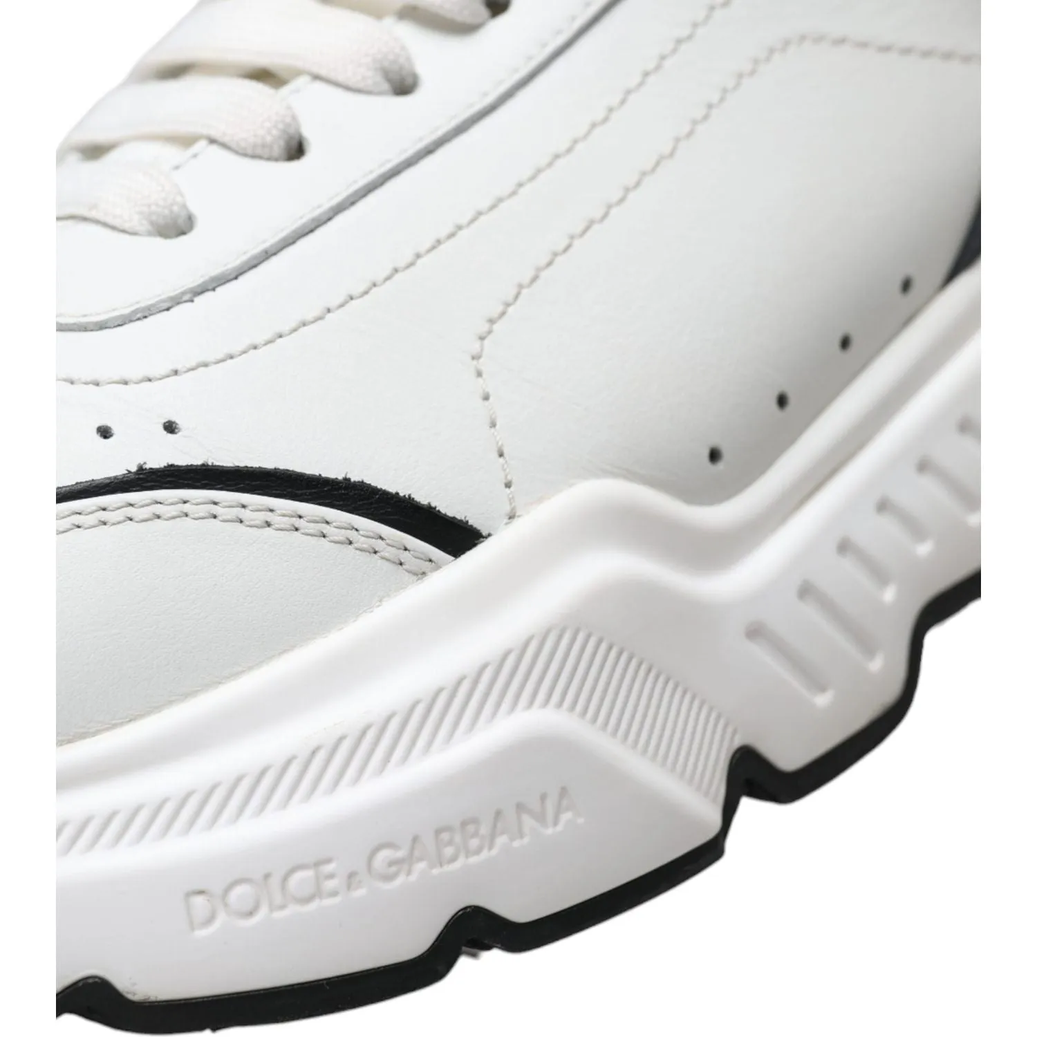 Dolce & Gabbana Chic Black & White Daymaster Leather Sneakers