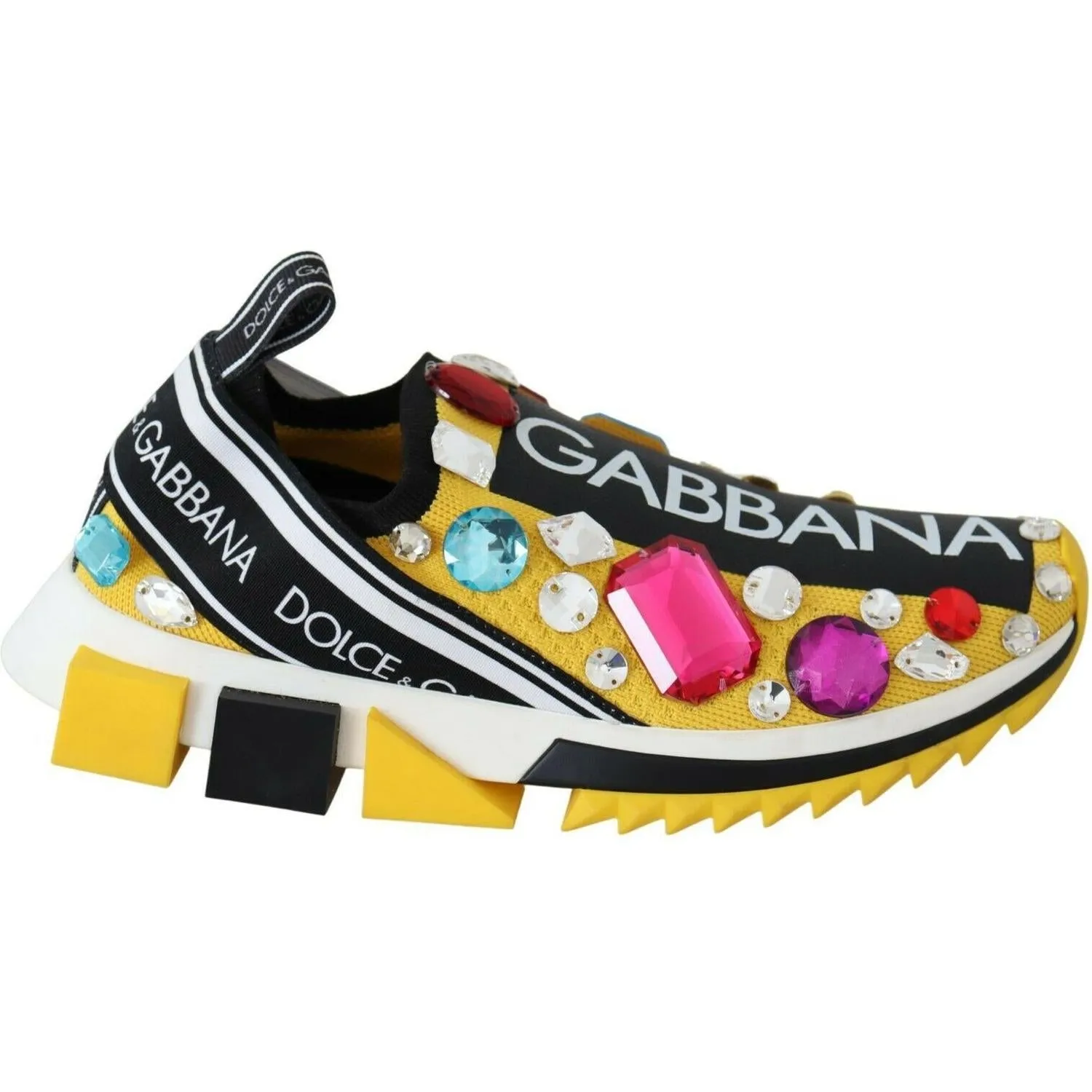 Dolce & Gabbana Embellished Yellow Sorrento Sneakers