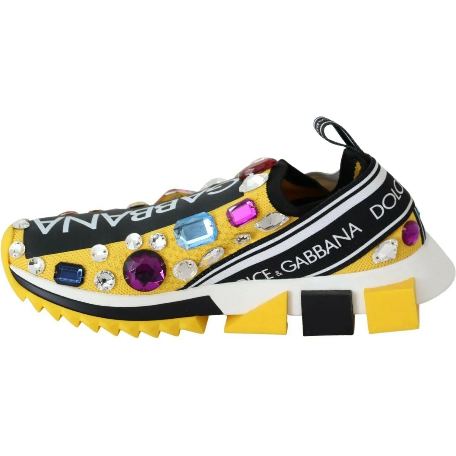 Dolce & Gabbana Embellished Yellow Sorrento Sneakers