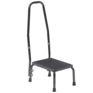 Drive Medical 13031-1sv Footstool with Non Skid Rubber Platform and Handrail